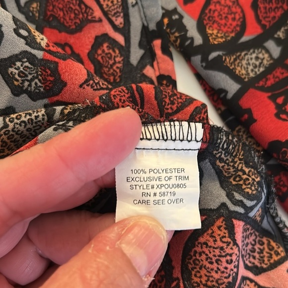 NY Collection Floral Boho Embroidered Bell Sleeve Flowy Casual Top Size Large - Picture 6 of 6